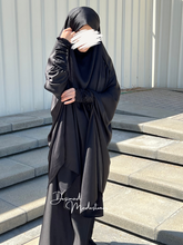 Load image into Gallery viewer, Satin Silk Two-Piece Jilbab Prayer Set - Khimar with Skirt
